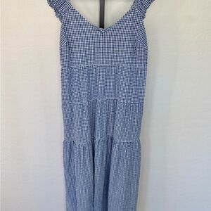 Old Navy Blue Gingham Sleeveless Dress Large Tall